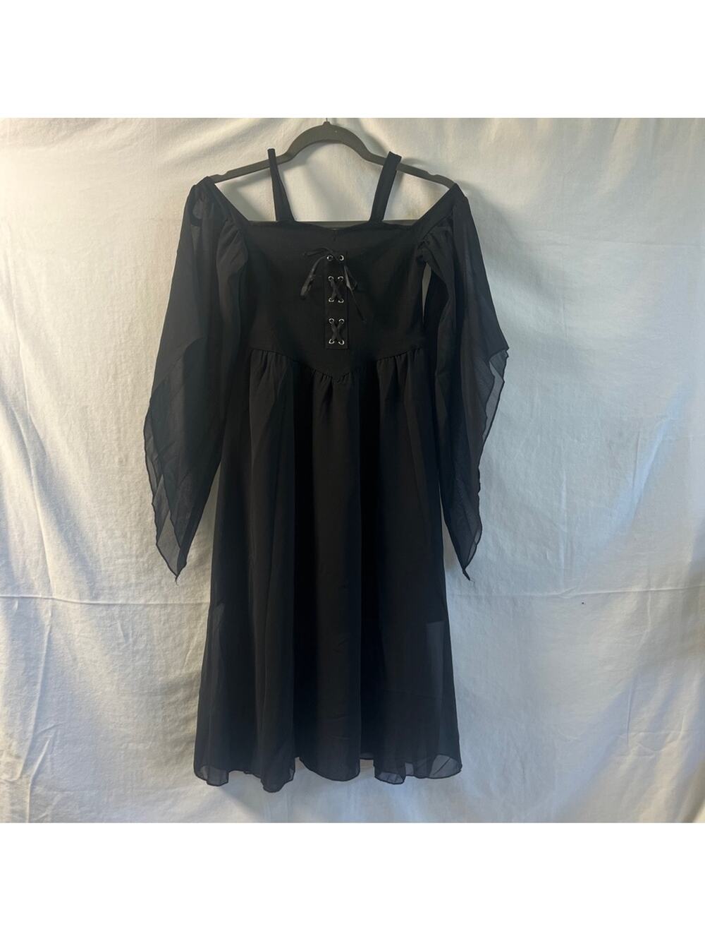 iEFiEL Black Dress Girls Size 10 Whimsigoth Witchy Egirl Cyber Victorian Goth
